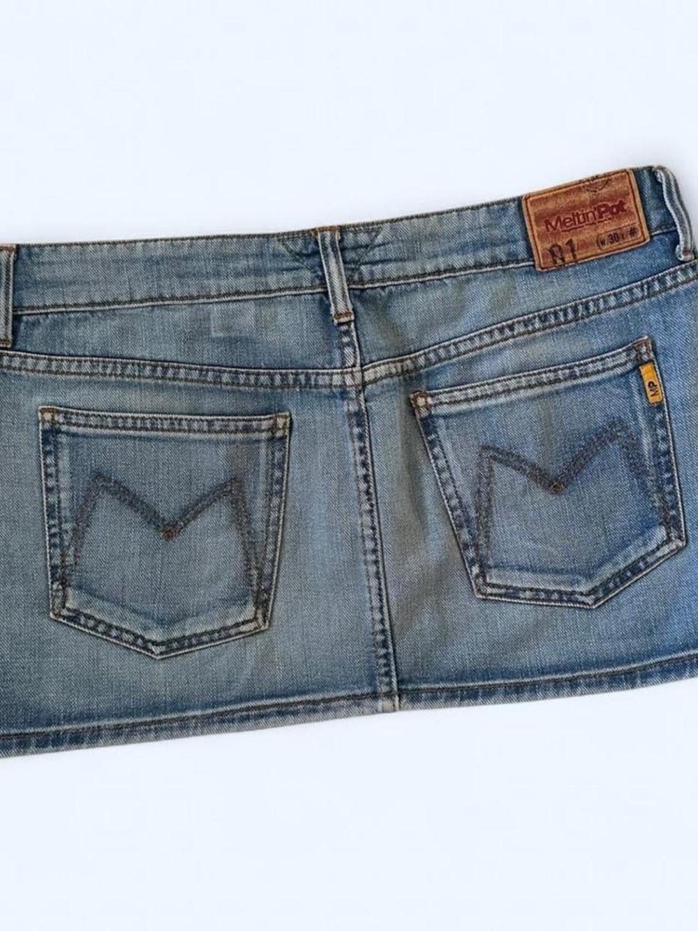 Meltin Pot Light Blue Denim Mini Skirt